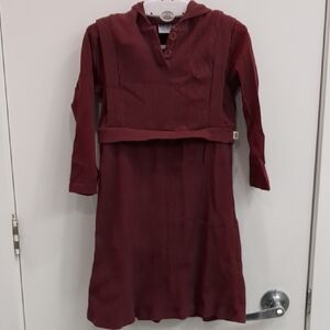Stylish Burgundy Kids Dress Buckingham Size 6 In Great Condition.